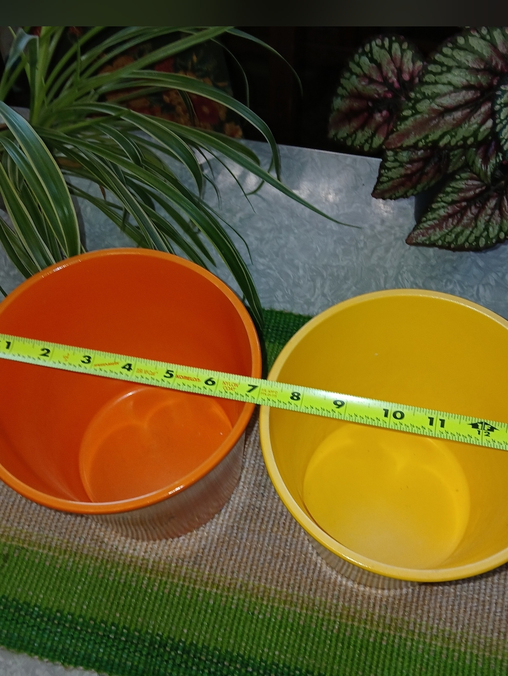 Happy Face Ceramic Planters - Orange & Yellow Set - Picture 3 of 4